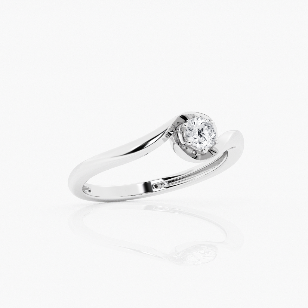 Elegant Swirl Diamond Ring