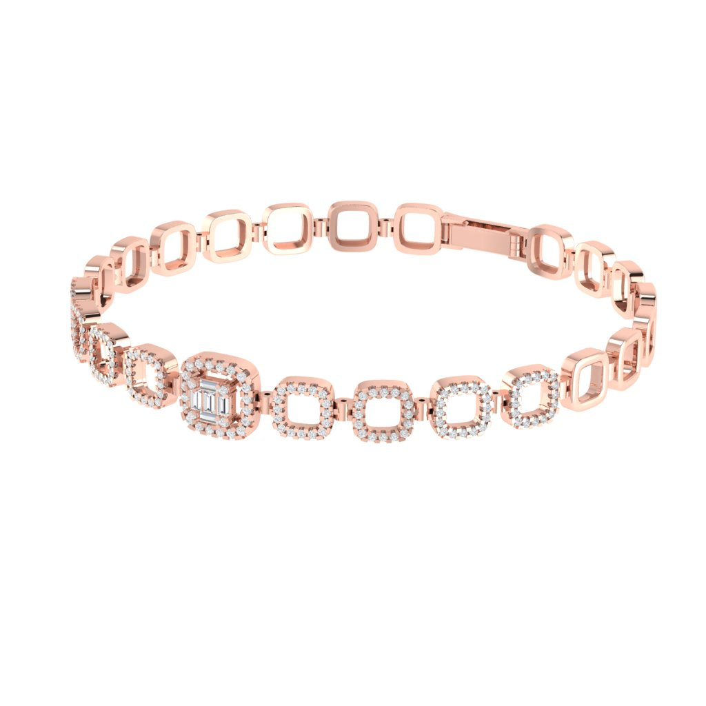 Linked Box Diamond Bracelet