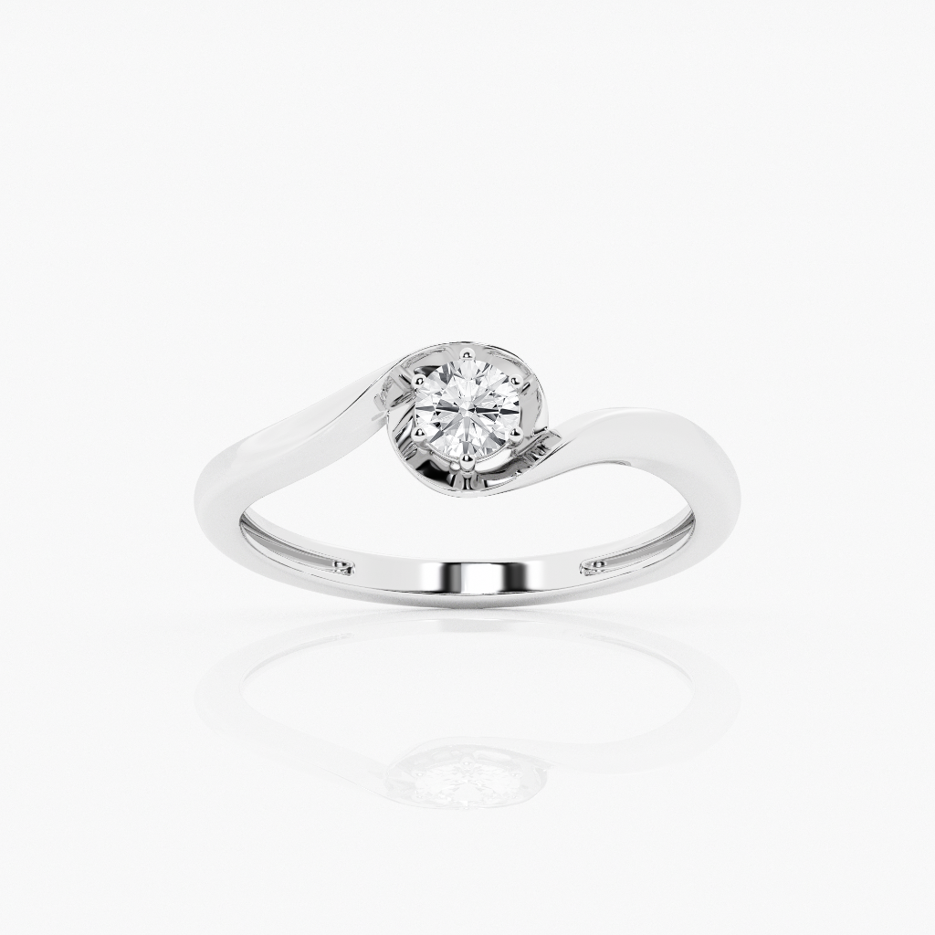 Elegant Swirl Diamond Ring