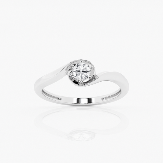 Elegant Swirl Diamond Ring