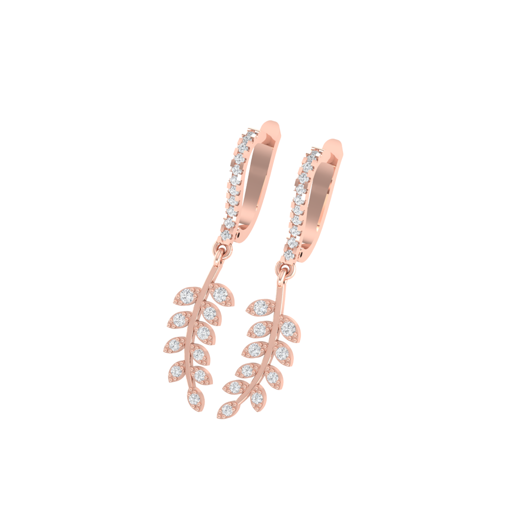 Dangly Leaf Diamond Earrings