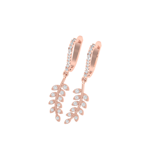 Dangly Leaf Diamond Earrings