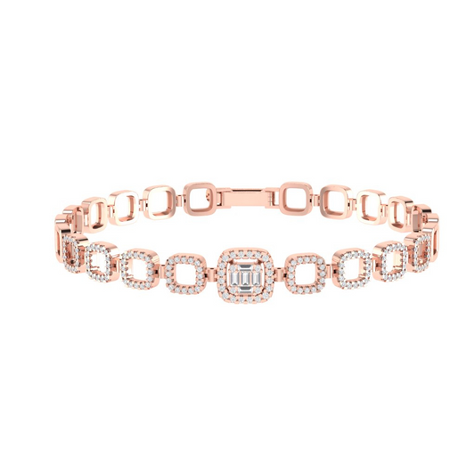 Linked Box Diamond Bracelet