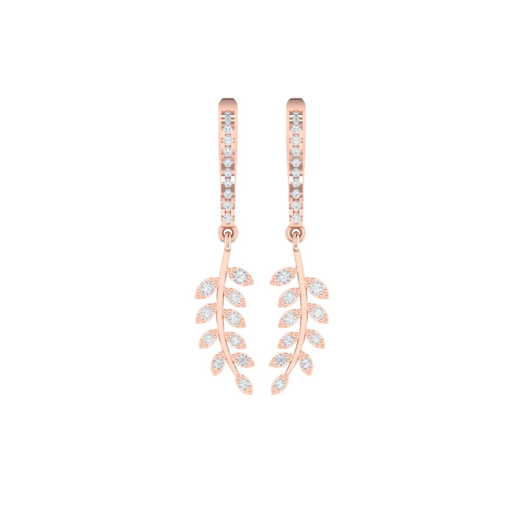 Dangly Leaf Diamond Earrings