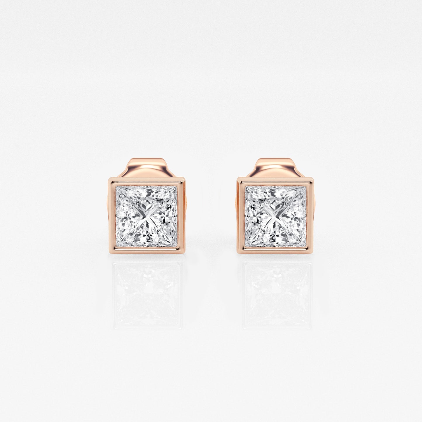 Bezel set Princess Studs