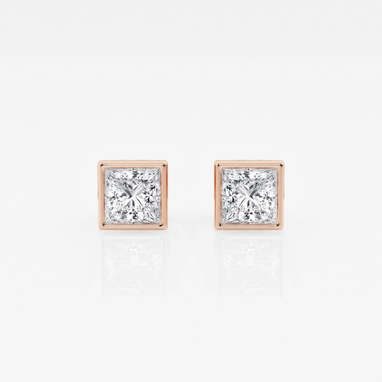 Bezel set Princess Studs