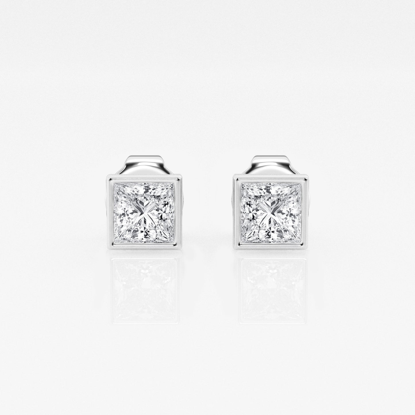 Bezel set Princess Studs