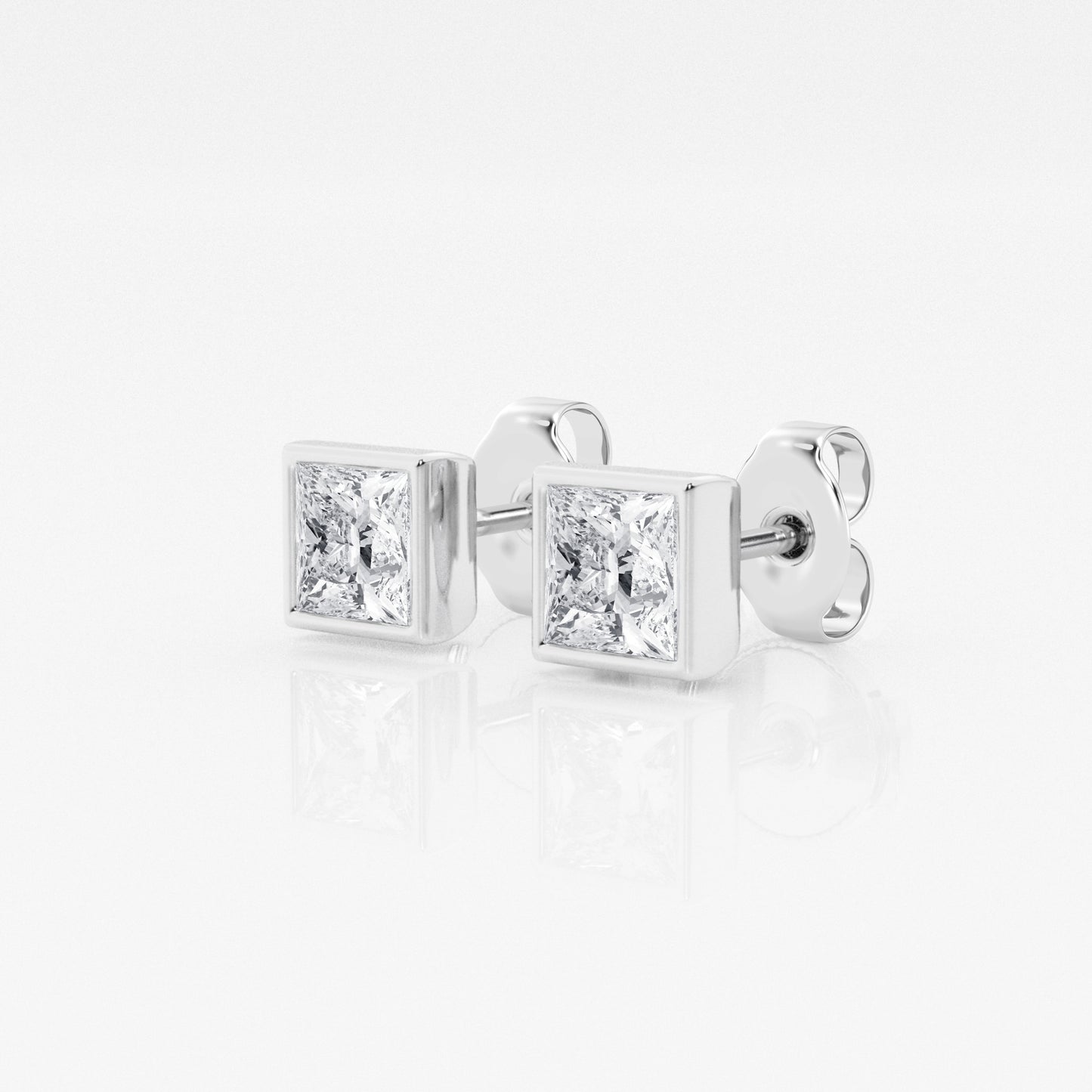 Bezel set Princess Studs