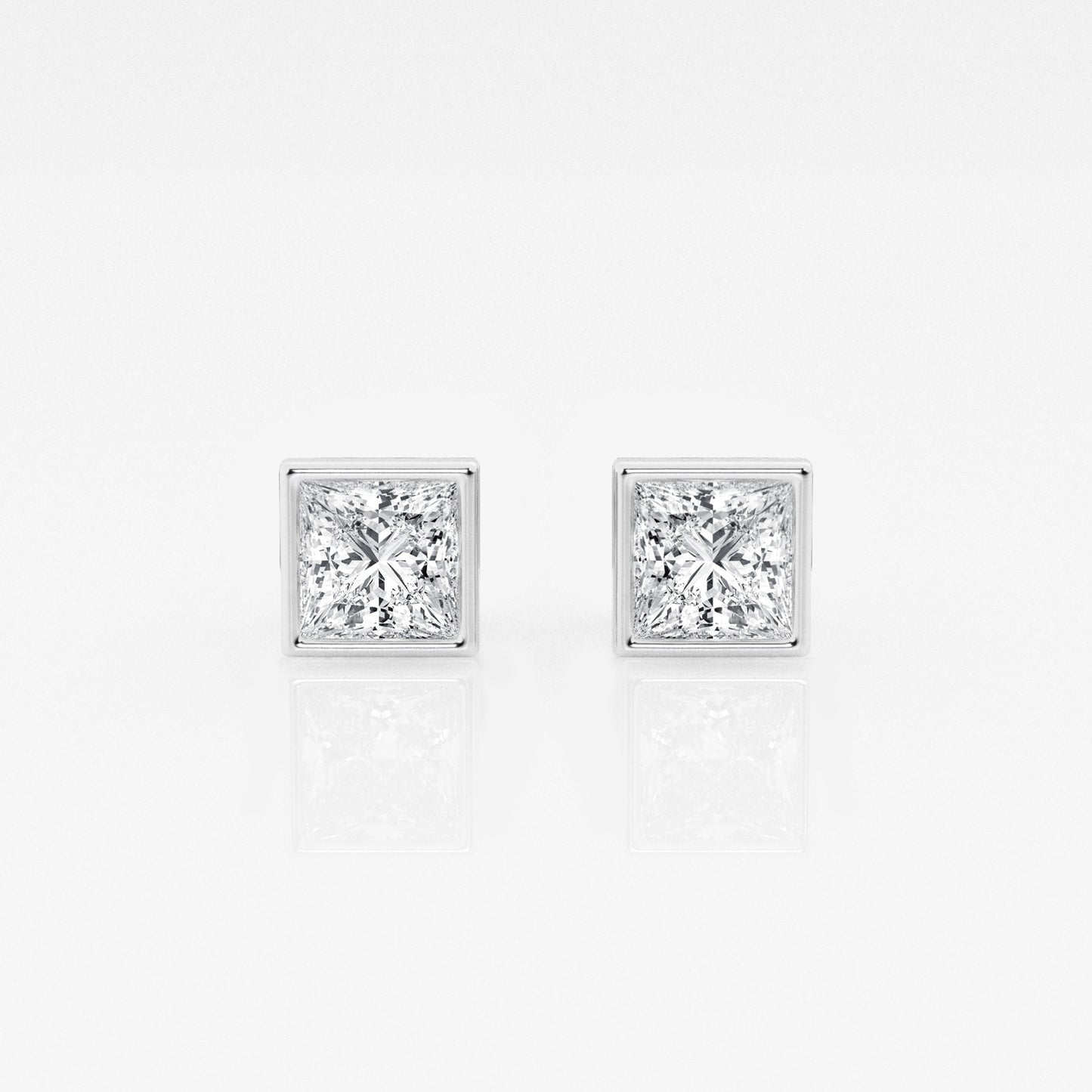 Bezel set Princess Studs