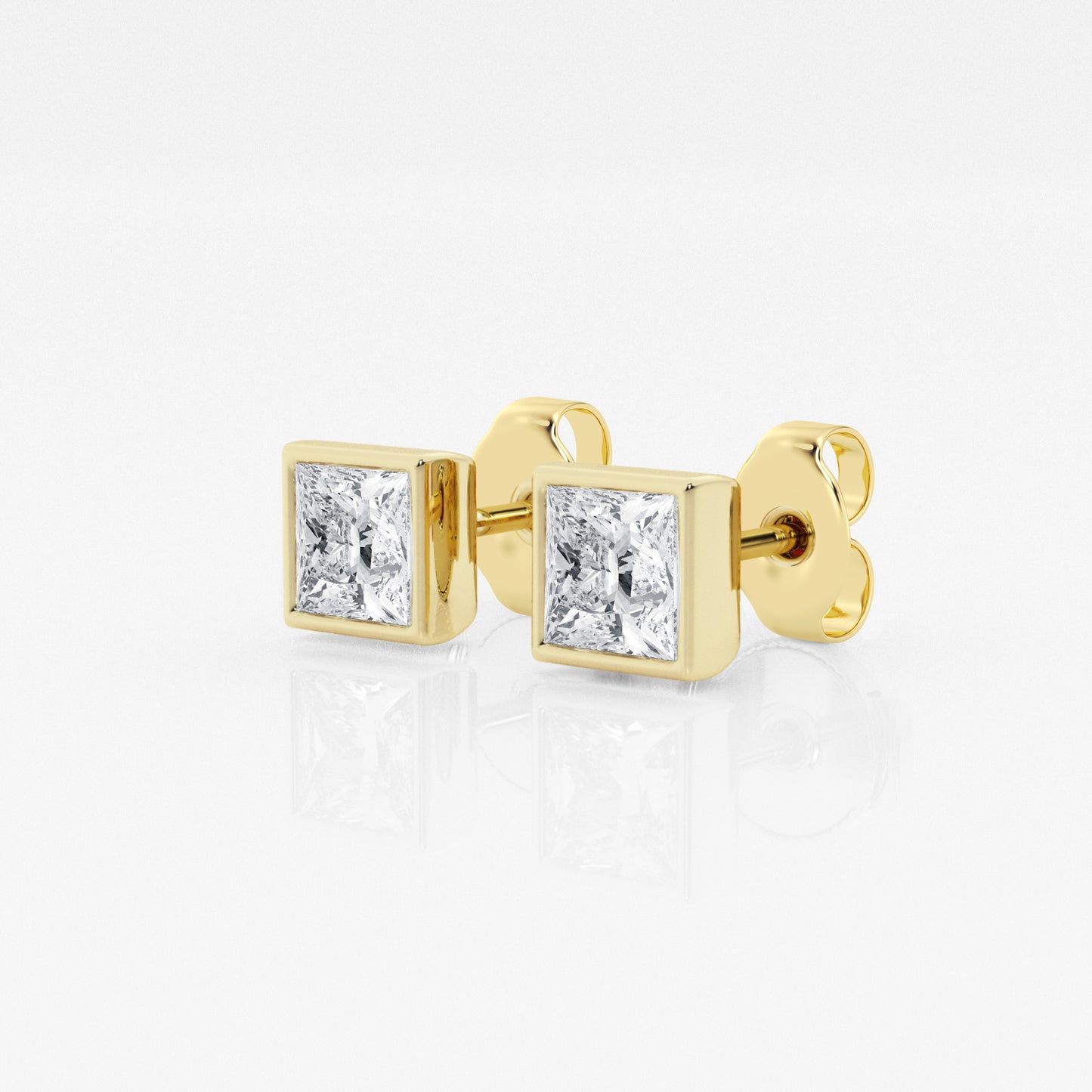 Bezel set Princess Studs