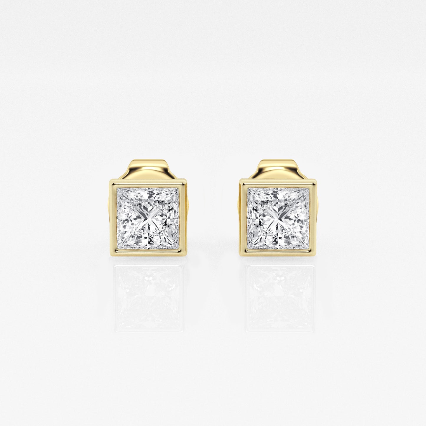 Bezel set Princess Studs