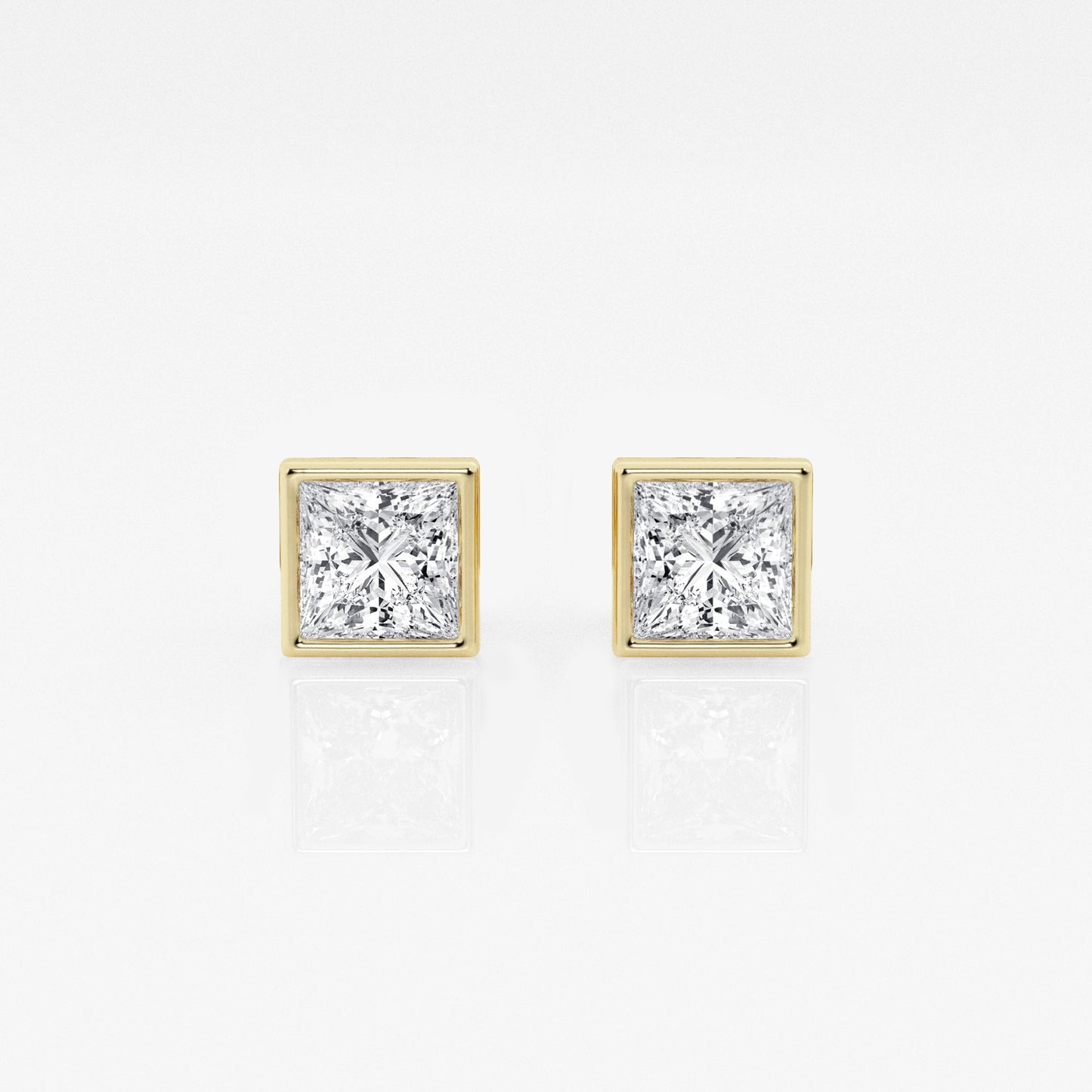 Bezel set Princess Studs