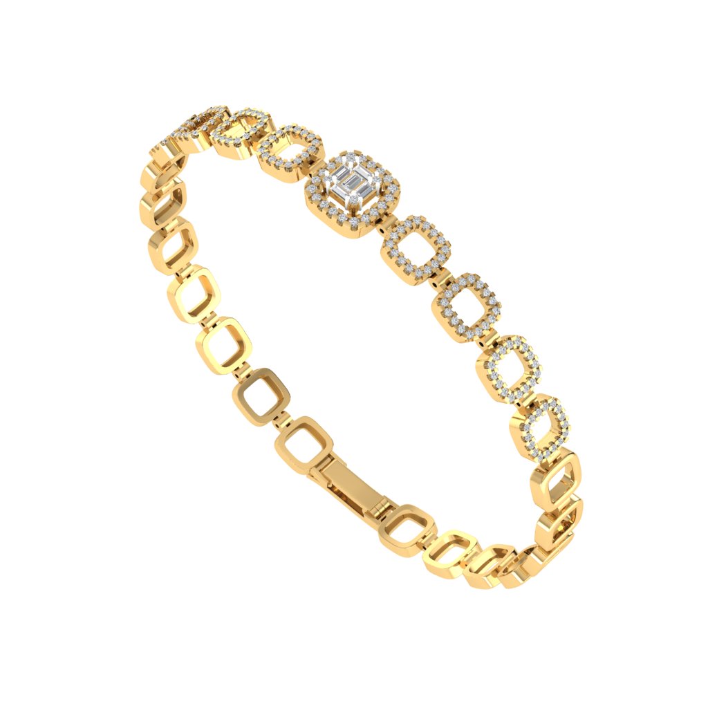 Linked Box Diamond Bracelet