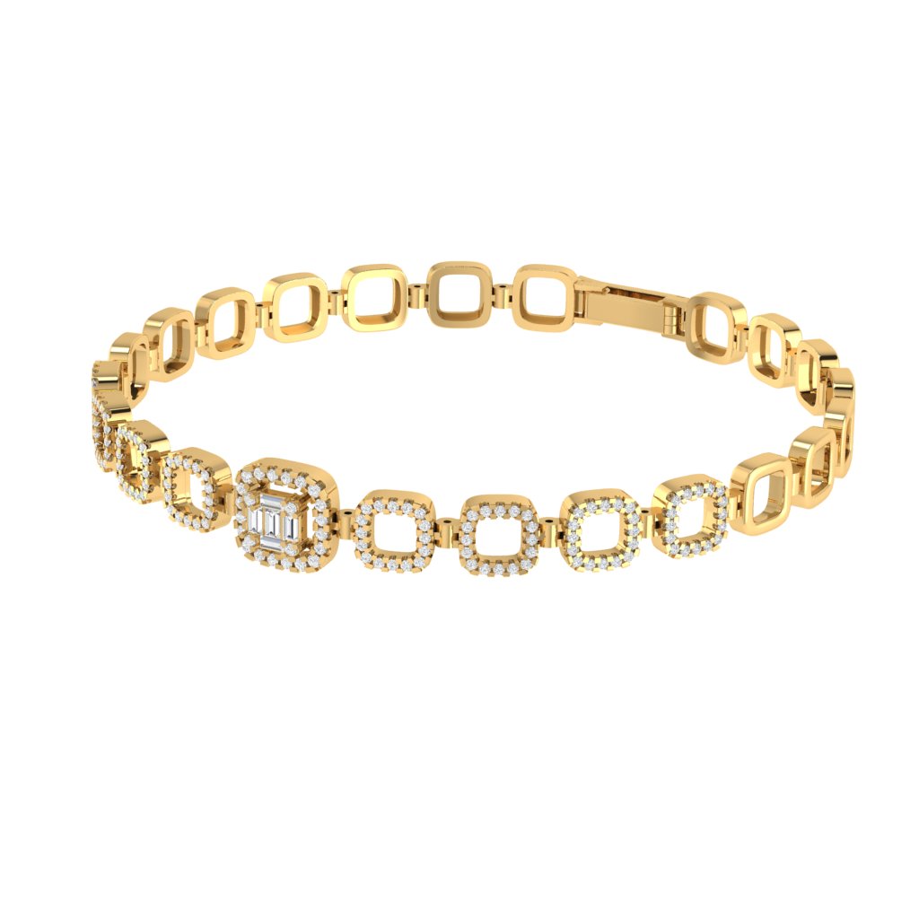 Linked Box Diamond Bracelet