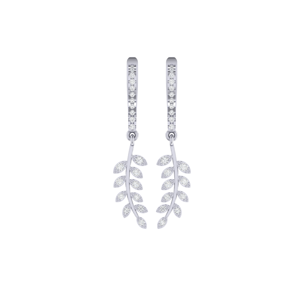 Dangly Leaf Diamond Earrings