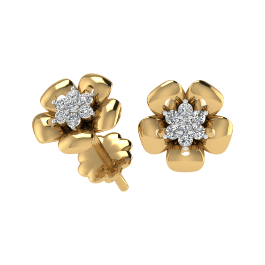 Radiant Flower Diamond Earrings
