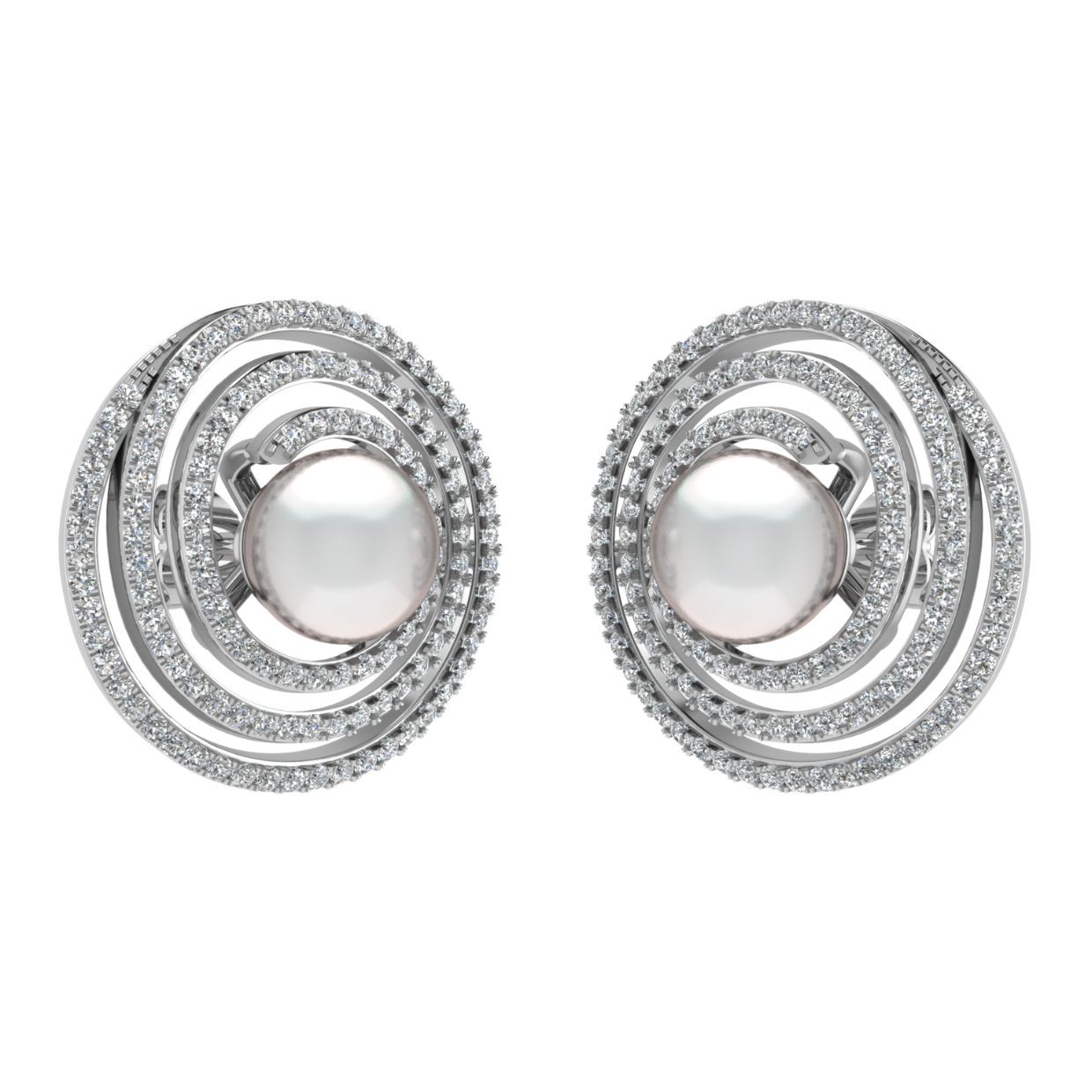 Pearl Eye Diamond Earrings