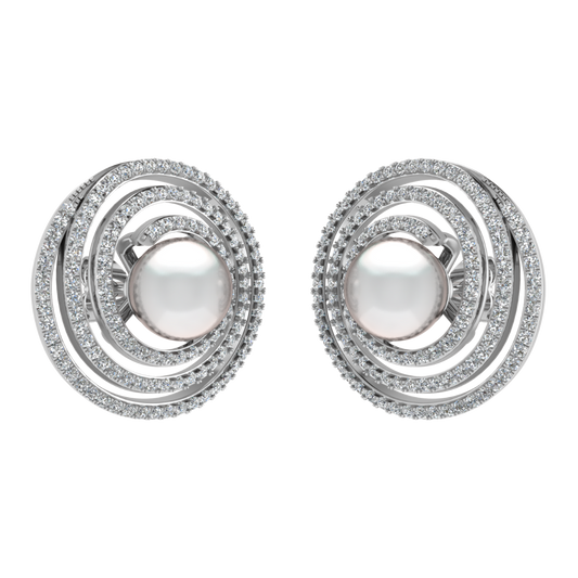Pearl Eye Diamond Earrings