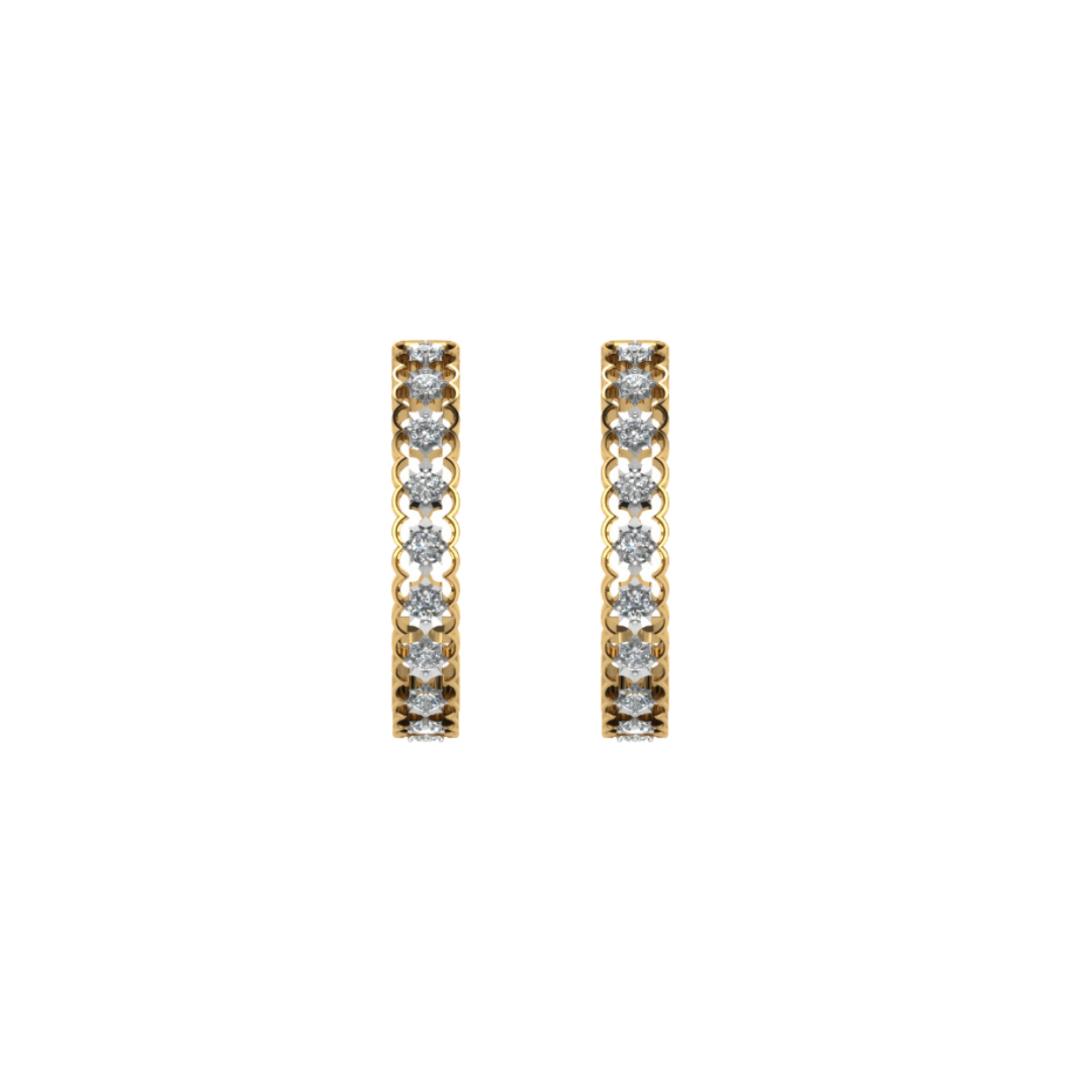 Floral Hoop Diamond Earrings