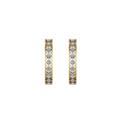 Floral Hoop Diamond Earrings