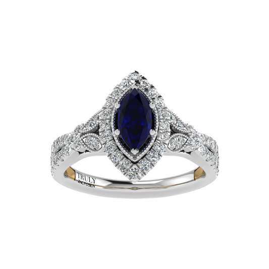 Majestic Sapphire Encrusted Diamond Ring
