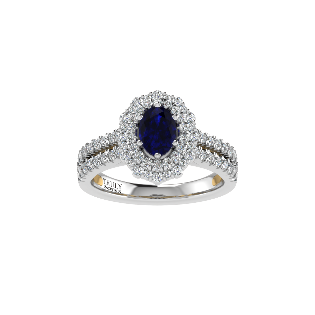 Sapphire & Diamond Flower Ring