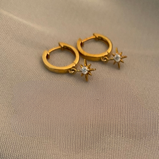 Small Bali with Dangling Star Earrings