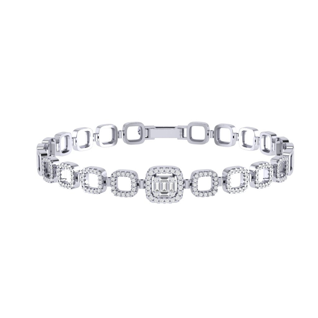 Linked Box Diamond Bracelet