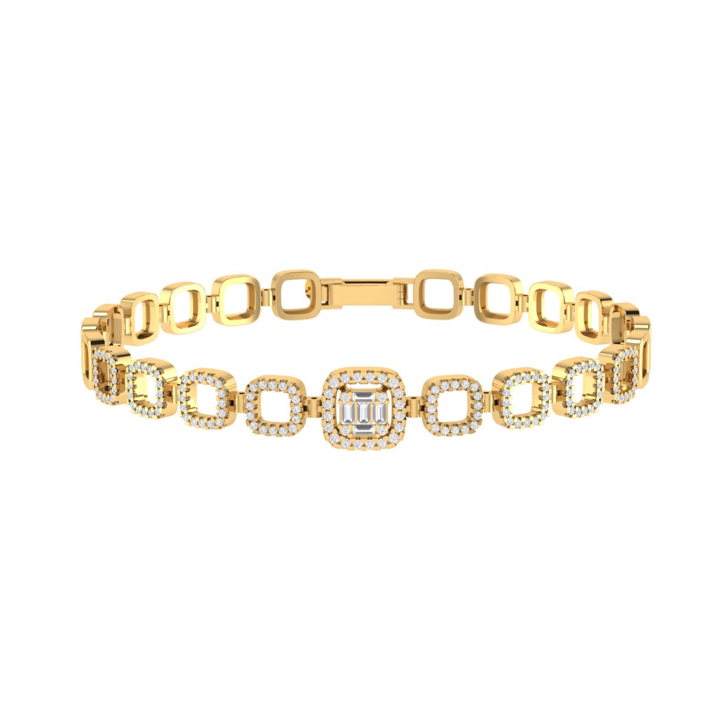 Linked Box Diamond Bracelet